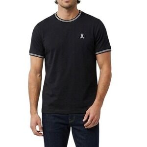 Psycho Bunny Black Classic Gilpin Tipped Crew Neck T-Shirt Size 3